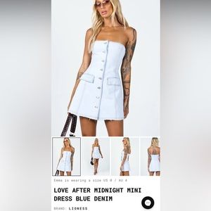NWT Princess Polly Strapless Denim Dress